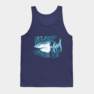 never give up great white shark Tank Top